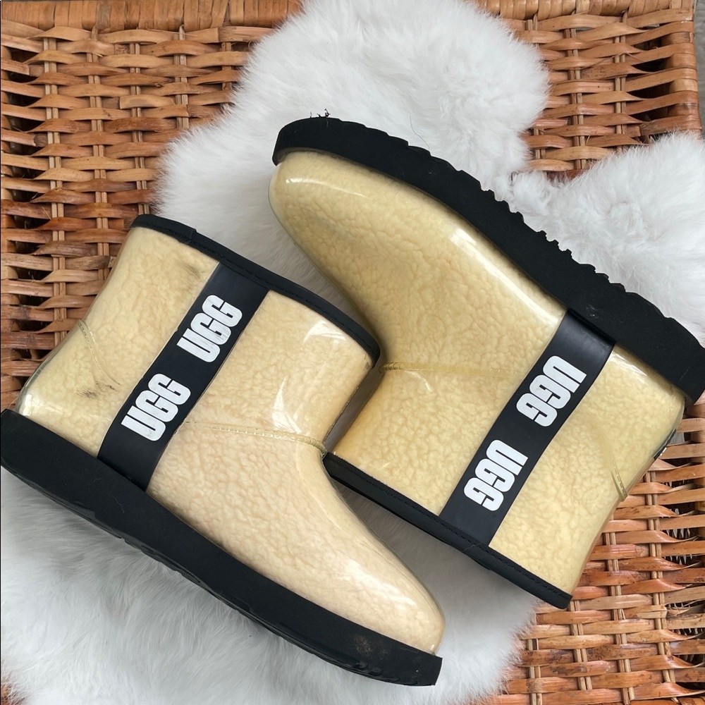 UGG Cream and Black Waterproof Boots